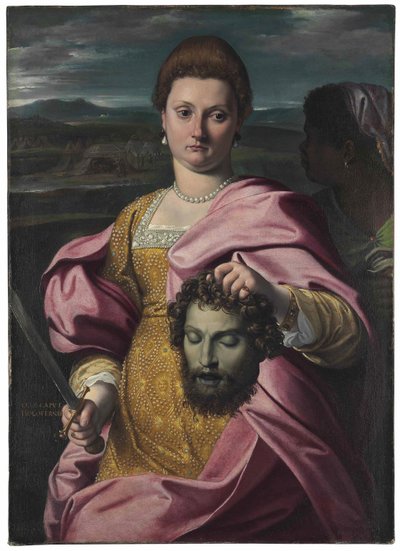 Porträt von Olimpia Luna und Melchiorre Zoppio als Judith und Holofernes von Agostino Carracci